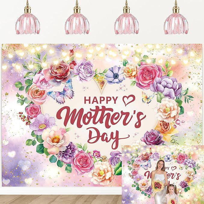 Temu Flowers Mother's Day Party Celebration Decorative Background Cloth Courtyard Decoration