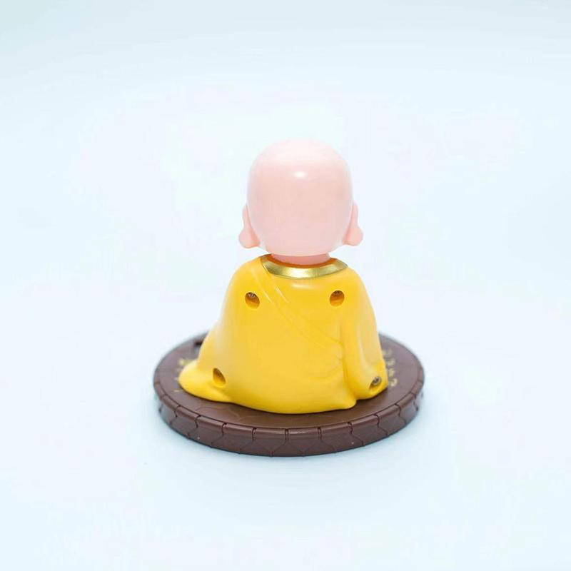 1Pc Car Dash Board Home Office Decoration Solar Powered Bobble Shaking Head Dancing Toy Buddhist Monk Figurines Statues