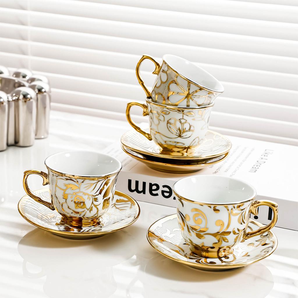 Ceramic Coffee Cup Set Afternoon Tea Set High-End Exquisite Ceramic British Black Tea Cup And Saucer Set Household Women