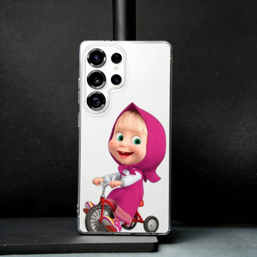 Masha And The Bear Phone Case For Samsung S25,S24,S21,S22,S23,S30,Ultra,S20,Plus,Fe,Note,10,9,5G Transparent Cover