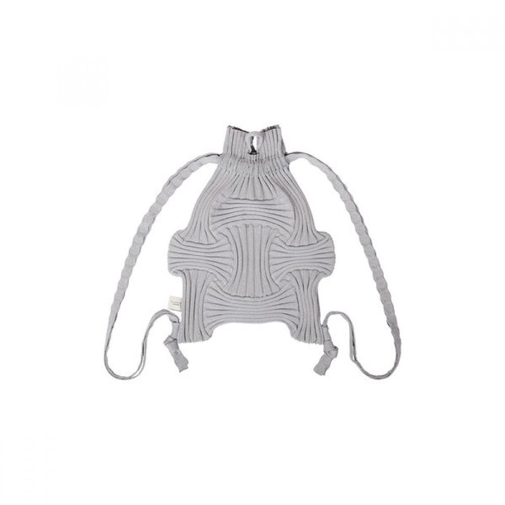 Pleatsmama Glitter Silver New Bow Backpack