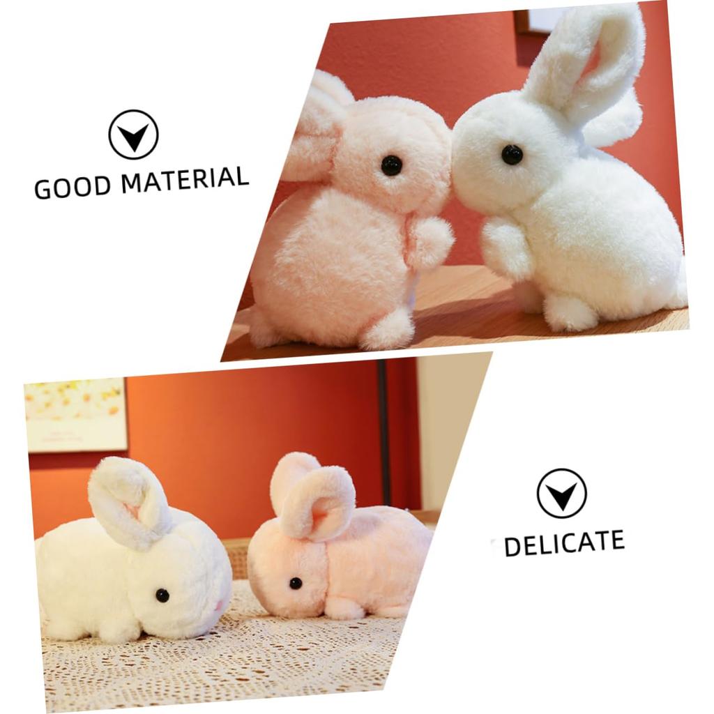 LIFKOME Fluffy Plush Rabbit Stuffed Animal Toy for and Pink Pillow, Birthdays, Celebrations, Christmas, 20cm,
