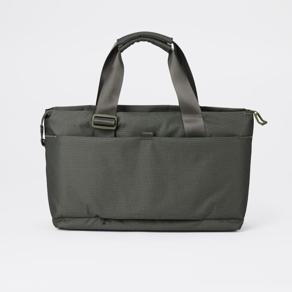 [uF] KHK Men's Business Tote Bag with Adjustable Length, Shoulder Strap, and Laptop Storage