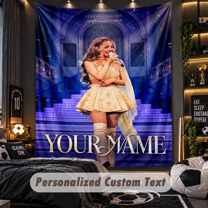 Personalized Wall Tapestry,Ayliva Custom Printed Name, Fabric Wall Art For Indoor Room Backdrop
