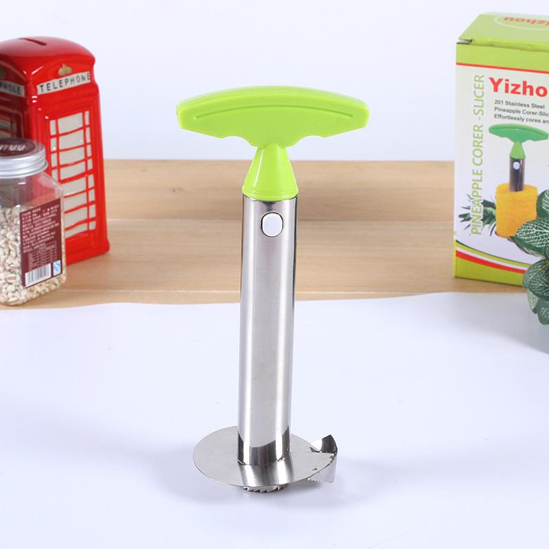 

Multifunctional Stainless Steel Pineapple Knife Durable Home Kitchen Tool Pineapple Peeler Corer Slicer Fruit Cutting Gadget светло-зеленый