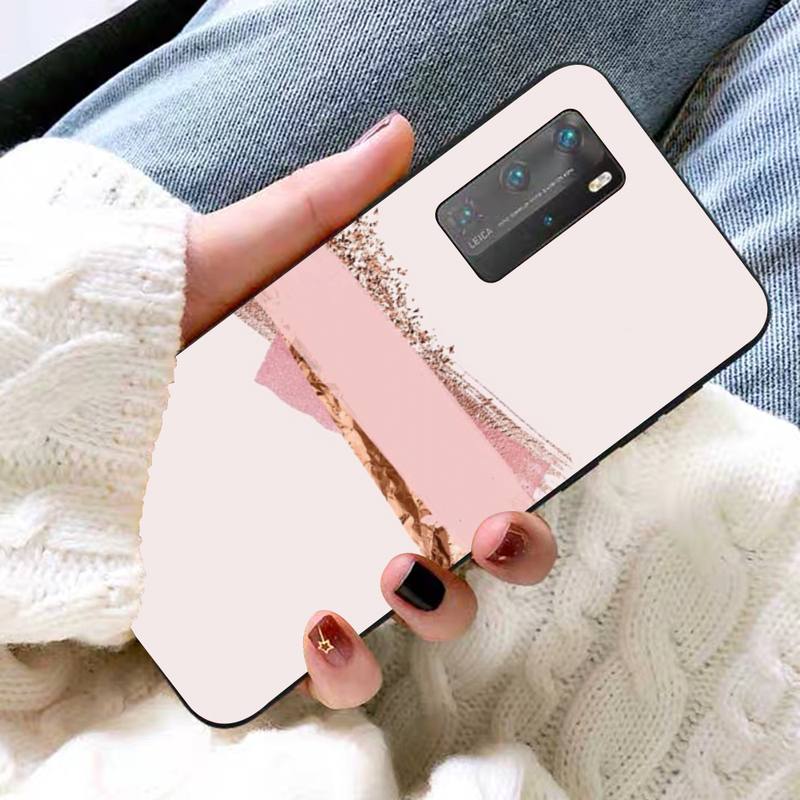 Rose Gold Pink Glitter Phone Case for Huawei P30 40 20 10 8 9 lite pro plus Psmart2019