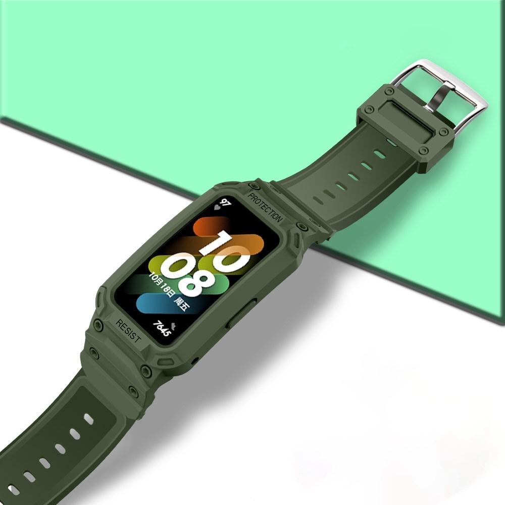 Strap with Case for Huawei Band 6 / Huawei Band 7, Green