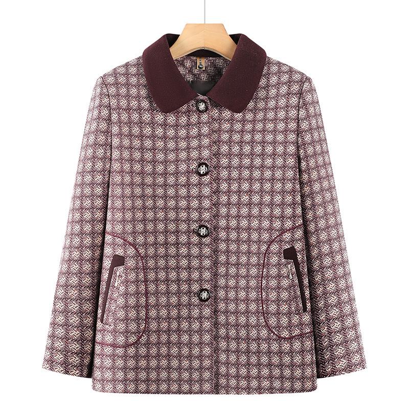 

Stylish Spring Plaid Cardigan for Middle-Aged and Elderly Women 2XL (48-58 kg)