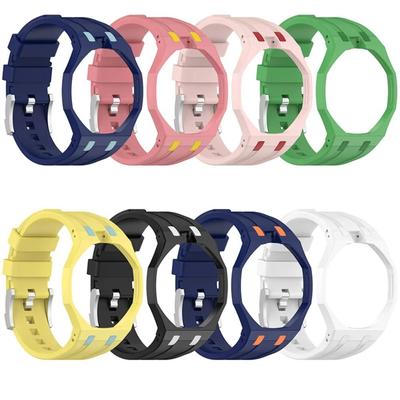 Rahmen Stoßfänger Uhrenarmband Wechsel zu Armbanduhr für Swatch X AP Royal Pop Taschenuhr für Herren Damen