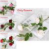 Rose Artificial Flower Bouquet With Silk Material For Wedding Decor And Photography Props