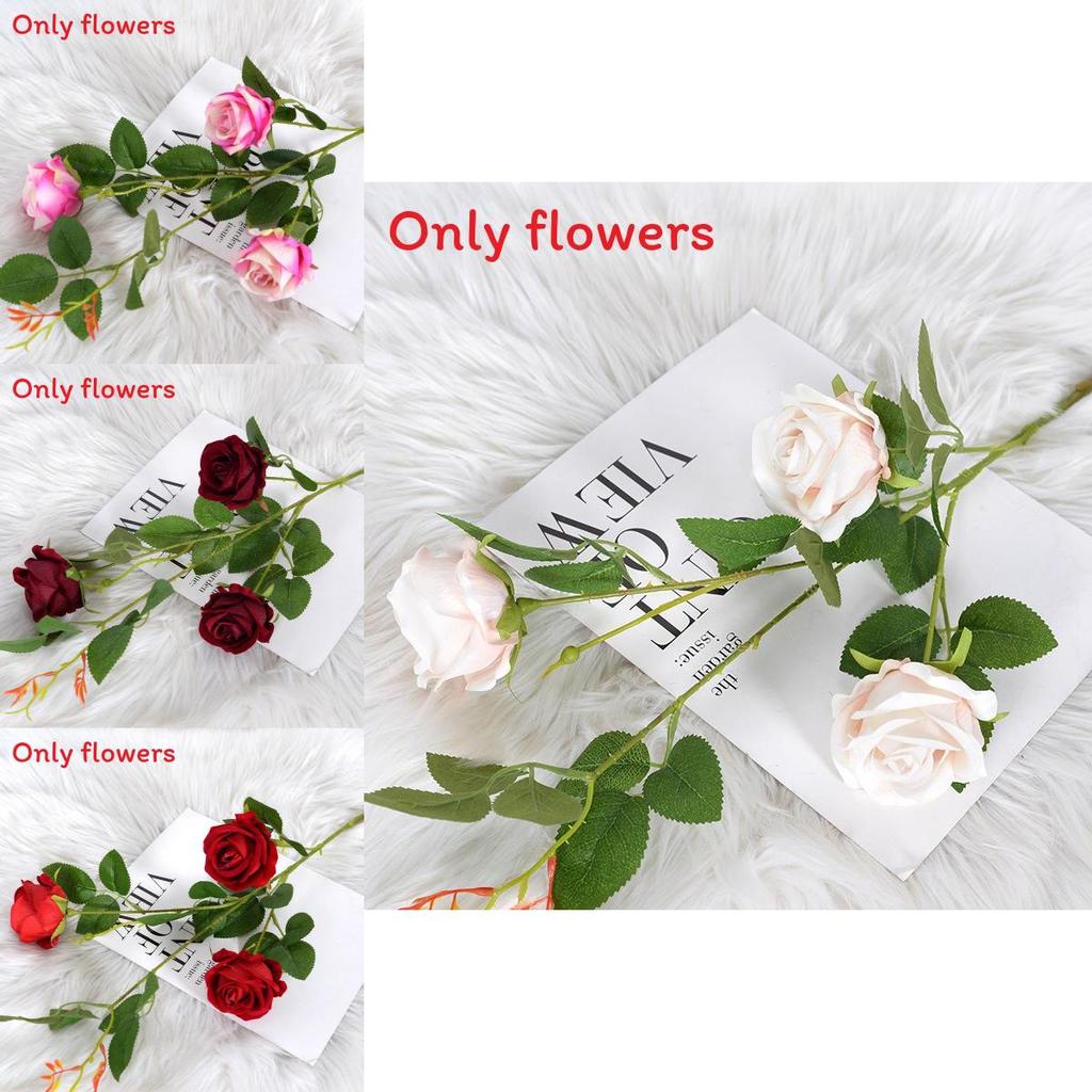 Rose Artificial Flower Bouquet With Silk Material For Wedding Decor And Photography Props