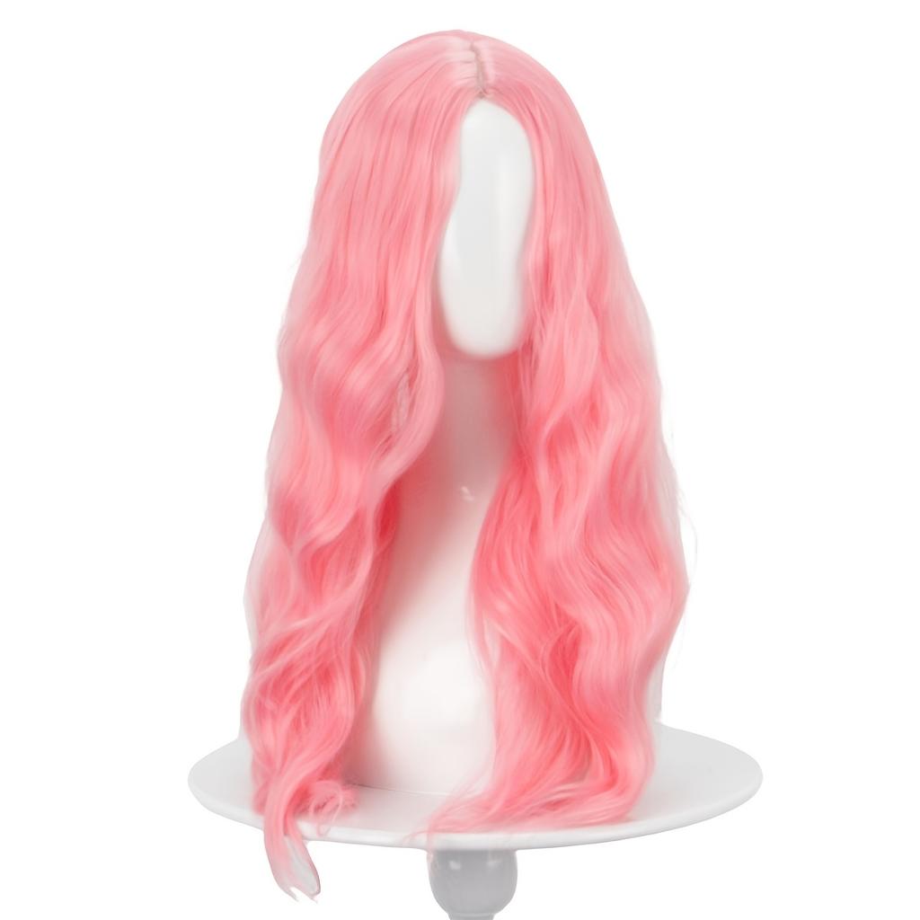 Rosa Valentinstag große Welle Perücke hohe Qualität synthetisch lang lockig Perücke Damen Perücke
