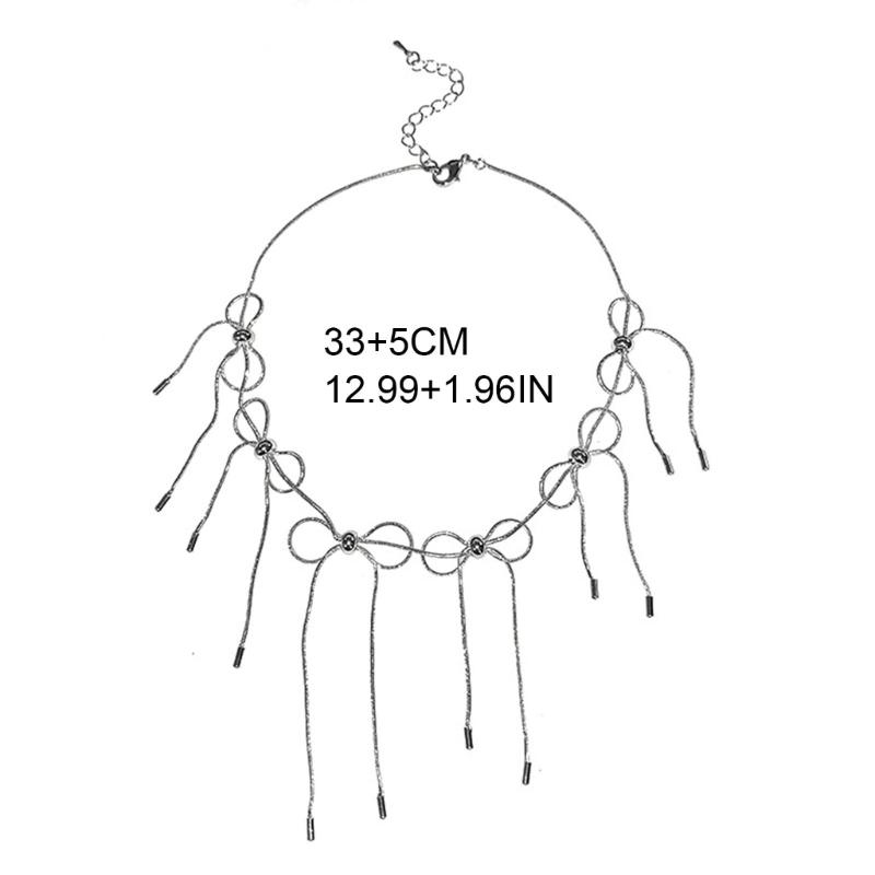 Süßer Y2k-Stil Kurze Schlüsselbeinkette Metall Schleife Anhänger Charm Halskette Verstellbare Halskette für Jubiläumsfeier