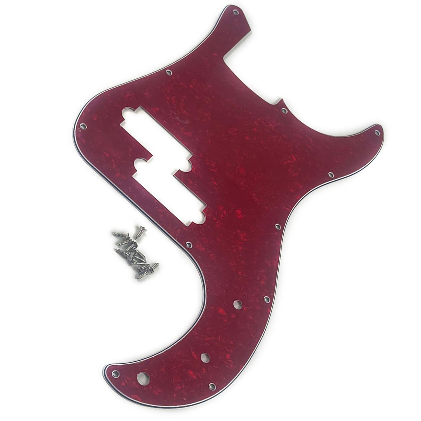 

11-отверстий пикгард для 4-струнной бас-гитары, современный стиль, стандартный пикгард для Precision Bass, 3-слойная накладка, аксессуар для бас-гитары красный
