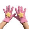 Cute Coral velvet Coral Velvet Gloves Cycling Winter Star Gloves Cartoon Windproof Gloves Women