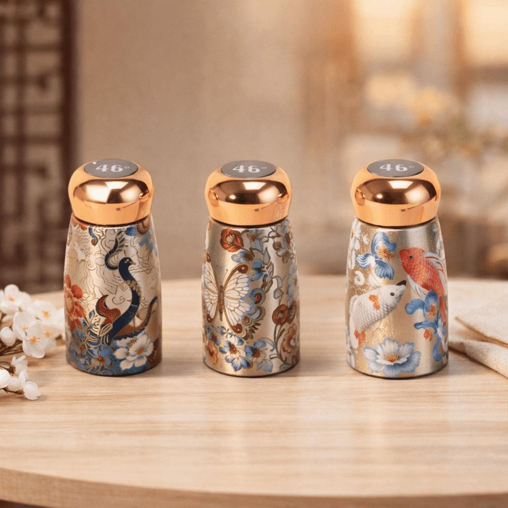 Pilzförmiger Edelstahl-Thermokrug Chinesischer Stil Mini-Thermosbecher für Outdoor-Wanderungen
