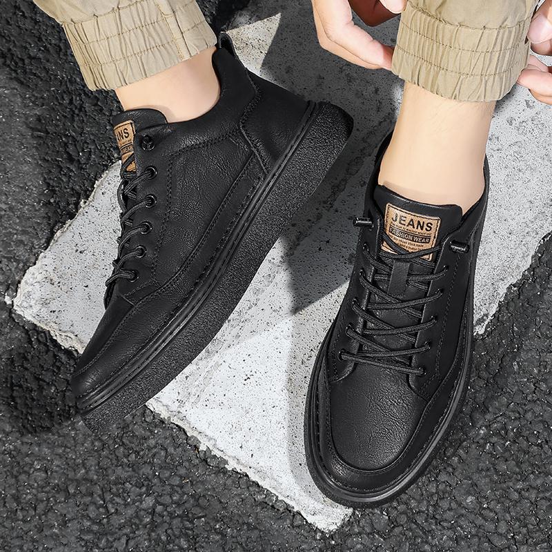 Fashion Brand Men's Genuine Leather Shoes Thick Soled Men's Casual Shoes Lace Up Men's Oxford Shoe Versatile Men's Sneakers