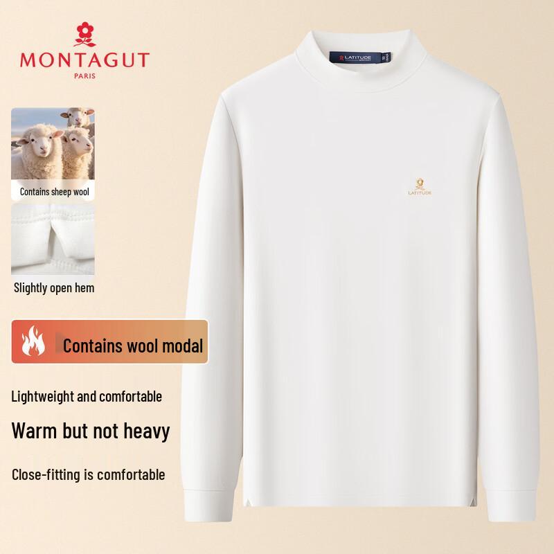 Montagut Men's Modal Blend Mock Neck Long Sleeve Thermal Tee