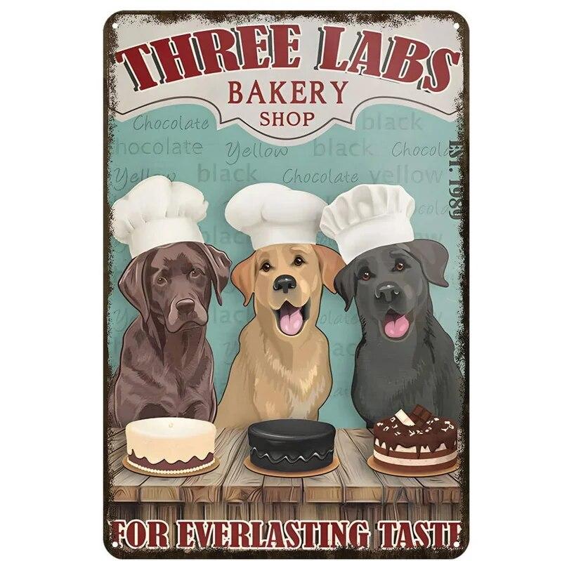 Easily Distracted by dogs and books Metal Tin Signs Posters Plate Wall Decor for Bars Man Cave Cafe Clubs Retro Posters Plaque