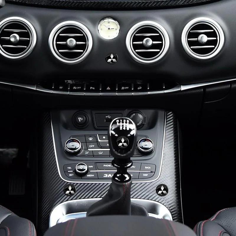 10ks Univerzální Dekorace Logo Auta Interiér Malá Samolepka Decal Pro Mitsubishi Lancer Montero I200 Pajero Eclipse Příslušenství