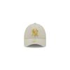 Casquette Femme - New Era - 9FORTY - New York Yankees - Logo Métal - Beige - Sportswear