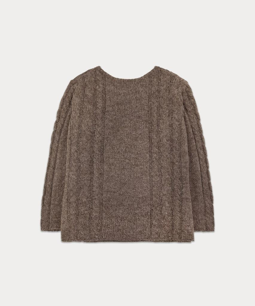 Sseomweeobeoteo Some Cable Long Sleeve Knit - Brown