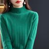 Women's Thickened Half-High Collar Pure Wool Sweater - Loose Knit Base Layer for Autumn/Winter