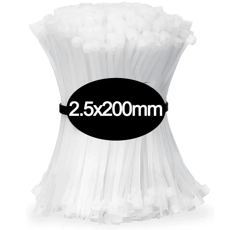 

Нейлонові кабельні стяжки Самофіксуючі регульовані шнурові стяжки Ремені Кріпильна петля Фіксуюче кільце Домашній офіс Майстерня Пластикові стяжки 100PCS