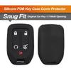 Silicone Key Fob Cover Fit for GMC Acadia Terrain Yukon Sierra Chevrolet Suburban Tahoe Silverado 1500 2500 3500 HD Smart 5 Buttons | Car Accessories