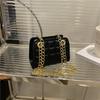 New chain checkered armpit bag women's rhombus shoulder bag trendy retro texture messenger bag
