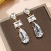 European & American Style Geometric Rhinestone Earrings for Women - High-End Japanese & Korean Light Luxury Niche Earrings