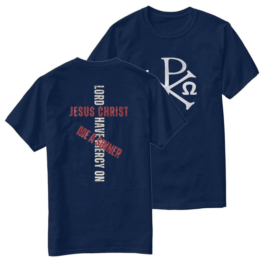 Christian Symbol Chi Rho PX Jesus Prayer Russian Orthodox Cross TShirt 100 Cotton ONeck Short Sleeve Casual Mens Tshirt