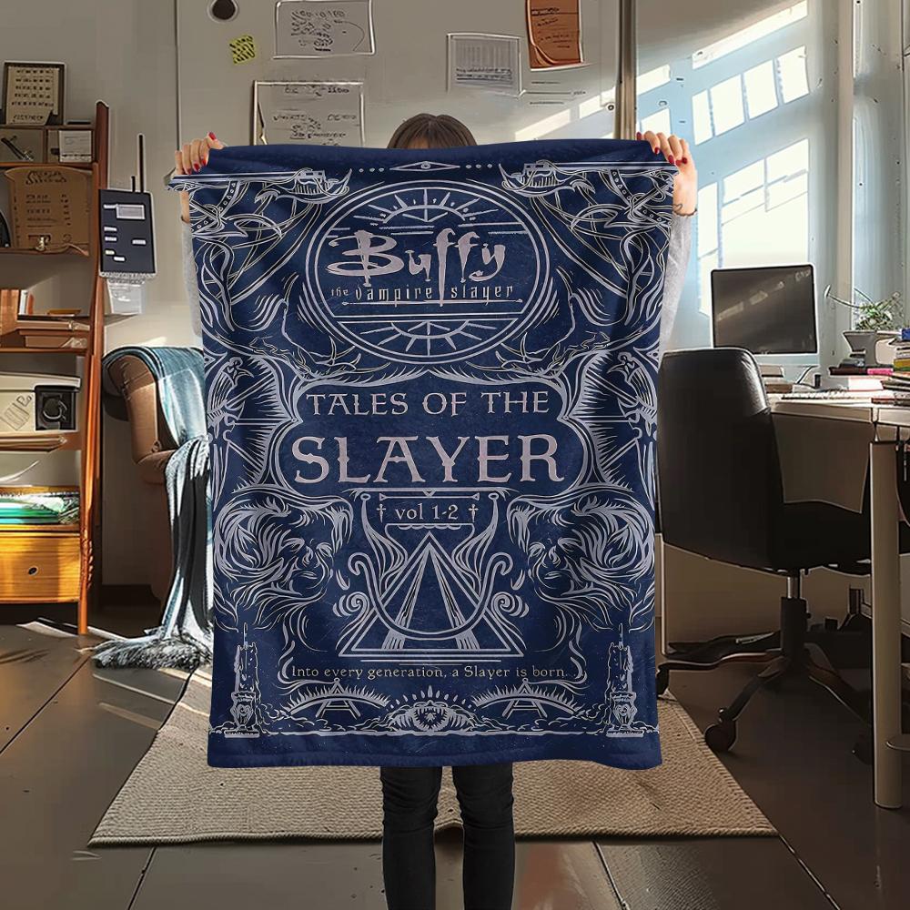 1PC Buffy the Vampire Slayer Print Flannel Blanket, High quality All Seasons, Home Decor, Warmth and Comfort, Perfect for Christmas Gifts
