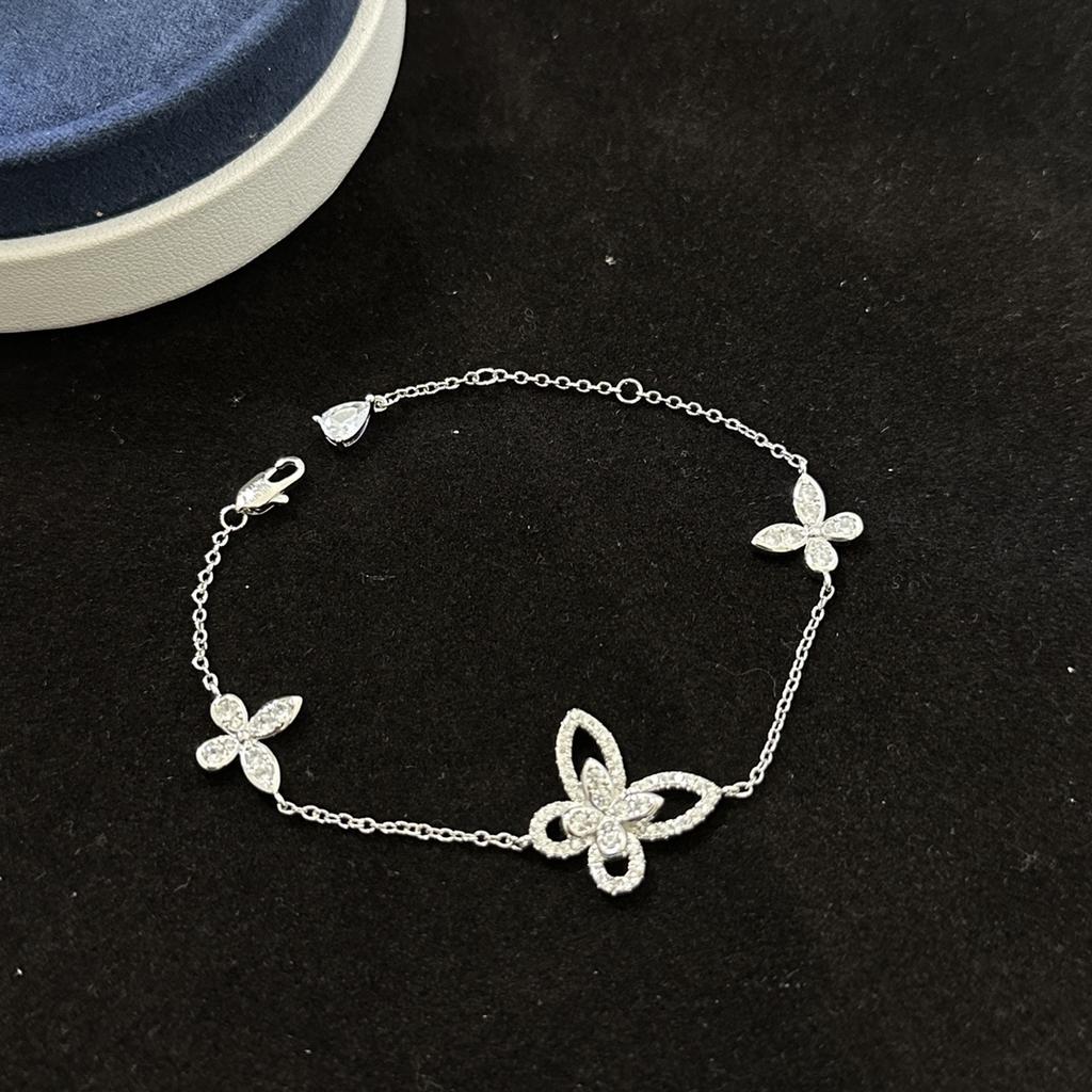 Pendientes clásicos de mariposa chapados en oro de plata 925, pulsera de mariposa, collar de mariposa.