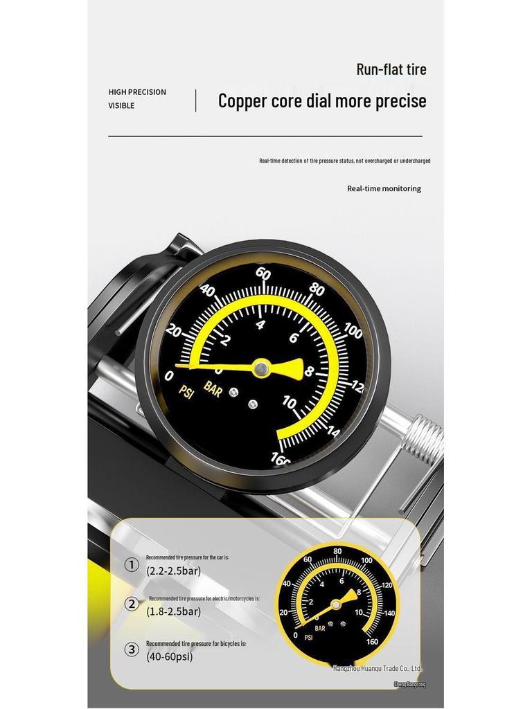 Fußbetriebene Hochdruck-Reifenluftpumpe für Kleinwagen