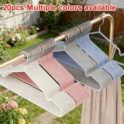 Heavy Duty Metal Clothes Hangers 20 Pack, Anti-Slip Space Saving Coat Hangers for Closet, Garage, Boutique & Household Storage