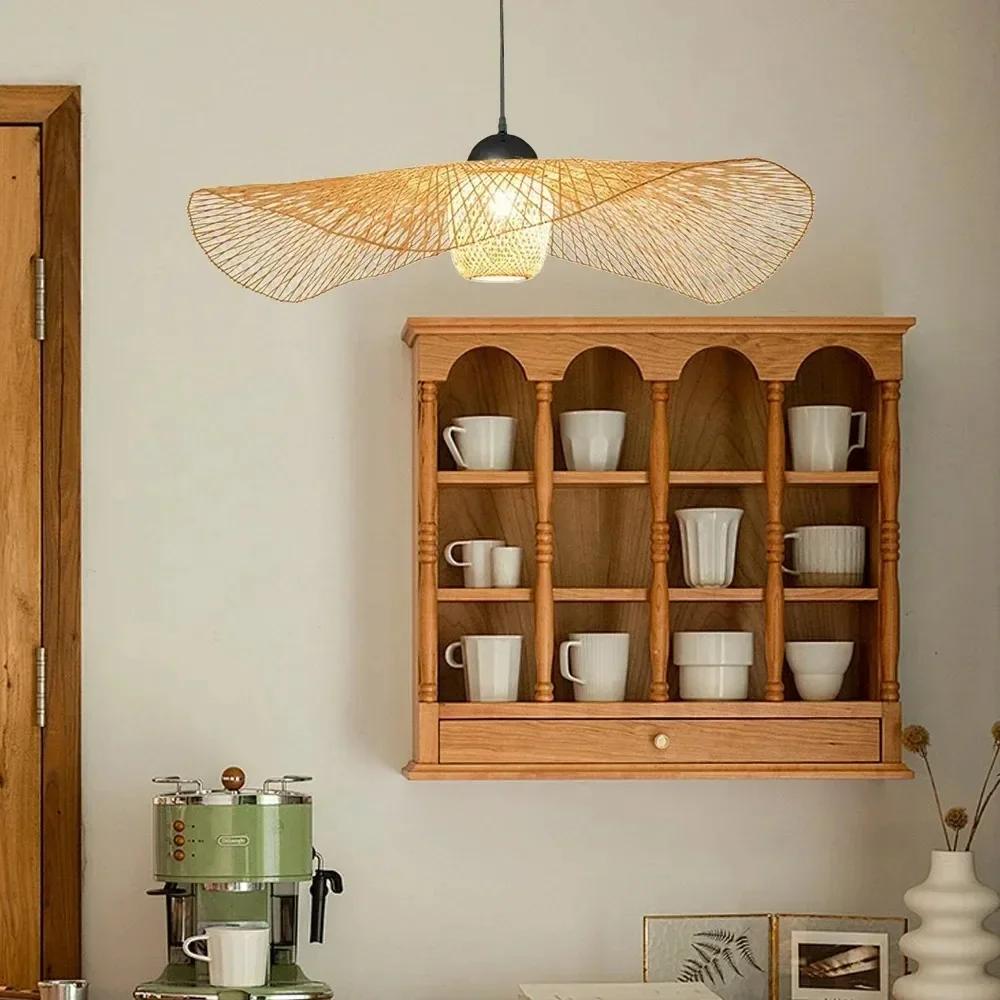 Suspension Luminaire Bamboo and Rattan Pendant Lights Home Decoration Rattan Basket Lights E27 Pendant Light Eco Friendly Lamp