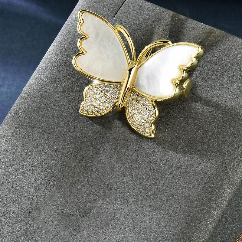 Break The Cocoon Into A Butterfly Fritillary Butterfly Brooch High-End Female Shell Temperament Corsage Exquisite Pin Tide
