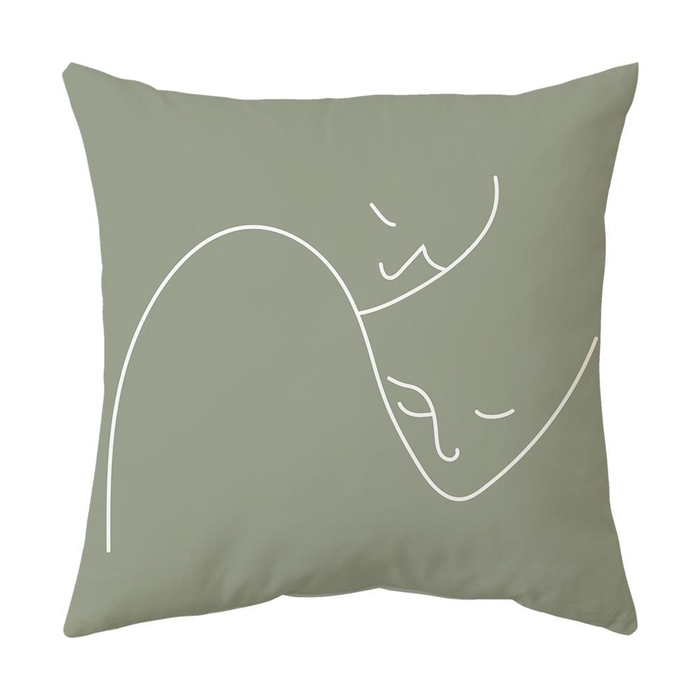 

New Matcha Color Simple Cushion Pillow Geometric Backrest Super Soft Sofa Cushion Cover 45 * 45cm (excluding core)