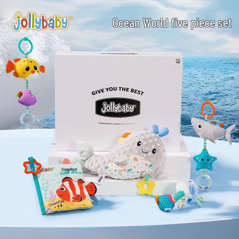 Jollybaby Ocean World Newborn Five-Piece Soothing Toy Gift Set
