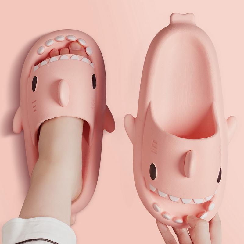 Fashion Litfun Cute Shark Slippers For Kids EVA Soft Bottom Beach Shoes Cartoon Bathroom Children Sandals Comfort Non-Slip Home Slippers