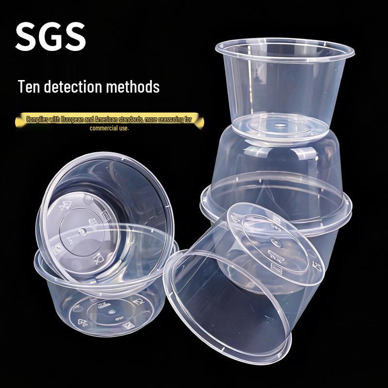 Transparent Disposable Bento Box with Lid for Takeaway - Ideal for Liangpi, Braised Snacks, & More