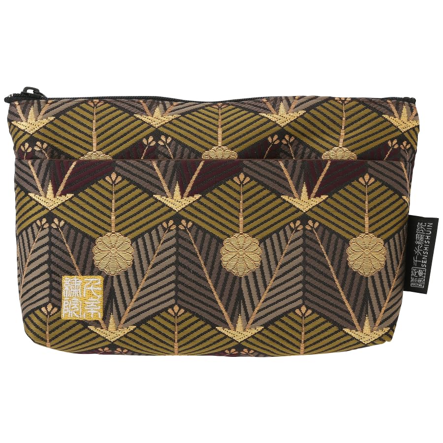 

Senshishuin Nishijin Brocade Pouch Purple and Green Tortoiseshell Pine (Lined) (Small) зелёный