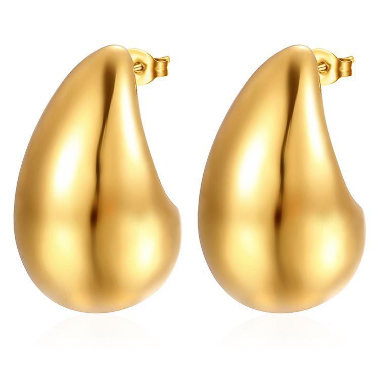 Cercei cu picătură de apă din oțel inoxidabil Cercei din oțel cu titan de 18K, ușoare, de lux premium, versatili