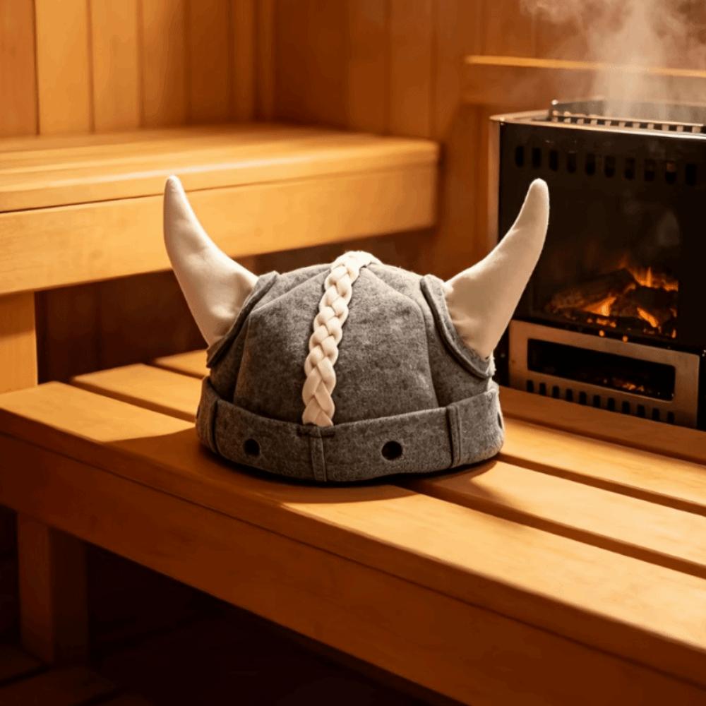 Funny Viking Horn Sauna Hat Halloween Cosplay Horn Helmet Cosplay Costume Prop