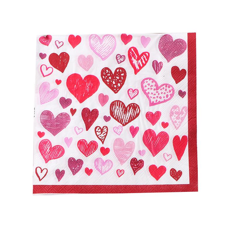 Heart Print Facial Tissue - Wood Pulp Napkin Paper Handkerchiefs