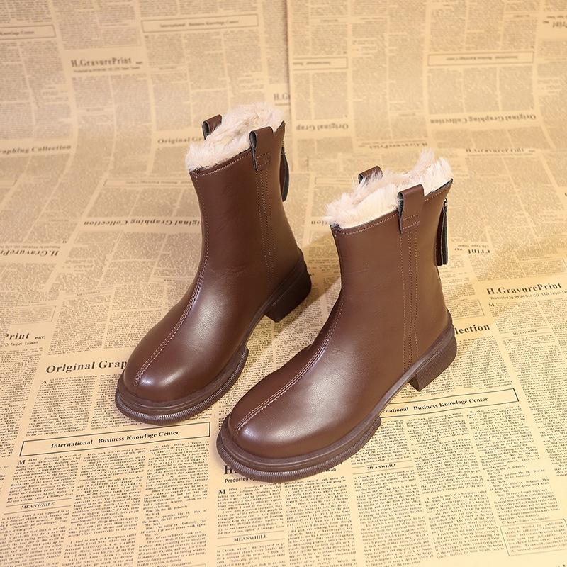 New Snow Boots, Women's Shoes, Fleece and Thickened  Thick-soled Ankle Boots, Anti-slip Cotton Shoes