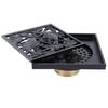 Black Shower Floor Drain 10x10cm Copper Floor Drain Strainer for Hotel Bathroom Balcony