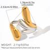 Stainless Steel Geometric Line Design Opening Rings for Women Men New Irregular Glossy Finger Rings Banquet Jewelry Accessories