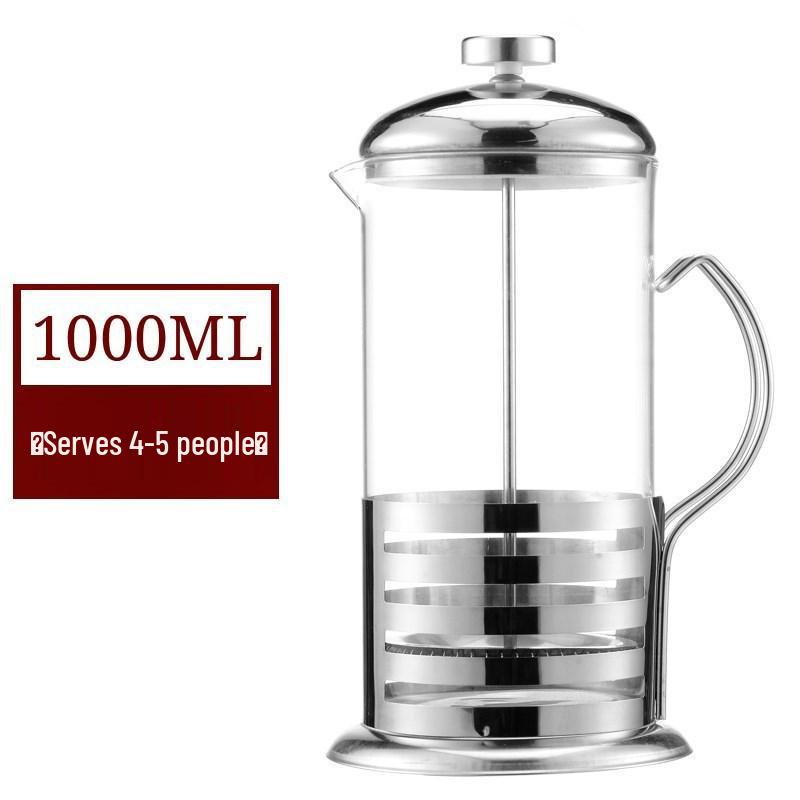 Glass French Press Coffee & Tea Maker with Built-in Frother